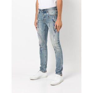 Neuw Stockholm Paint Splatter Iggy Skinny Cut Denim Jeans